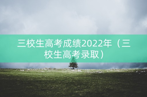 三校生高考成绩2022年（三校生高考录取）