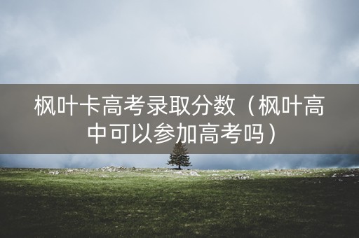 枫叶卡高考录取分数（枫叶高中可以参加高考吗）