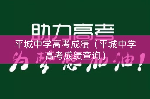 平城中学高考成绩（平城中学高考成绩查询）