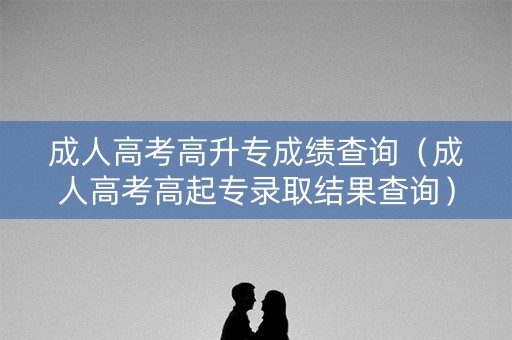 成人高考高升专成绩查询(成人高考高起专录取结果查询) 成人高考高升专成绩查询(成人高考高起专录取结果查询)