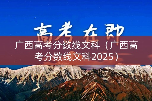 广西高考分数线文科（广西高考分数线文科2025）