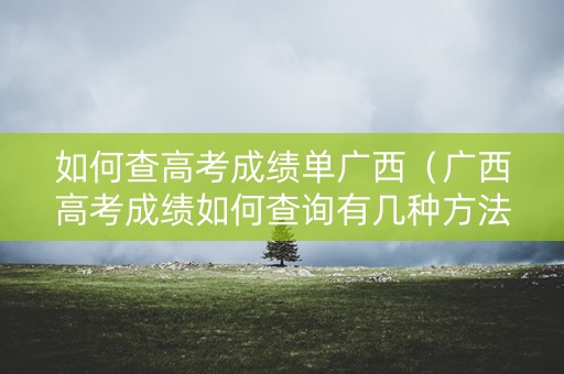 如何查高考成绩单广西（广西高考成绩如何查询有几种方法）