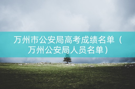 万州市公安局高考成绩名单(万州公安局人员名单) 万州市公安局高考成绩名单(万州公安局人员名单)
