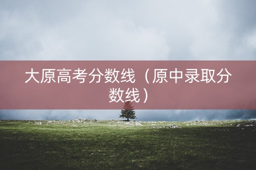 大原高考分数线（原中录取分数线）