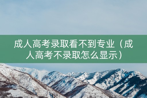 成人高考录取看不到专业（成人高考不录取怎么显示）
