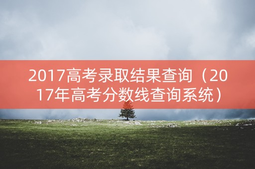 2017高考录取结果查询(2017年高考分数线查询系统) 2017高考录取结果查询(2017年高考分数线查询系统)