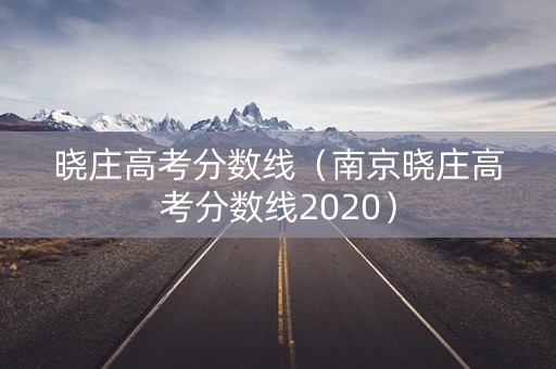 晓庄高考分数线(南京晓庄高考分数线2020) 晓庄高考分数线(南京晓庄高考分数线2020)