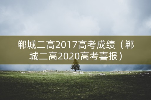 郸城二高2017高考成绩(郸城二高2020高考喜报) 郸城二高2017高考成绩(郸城二高2020高考喜报)