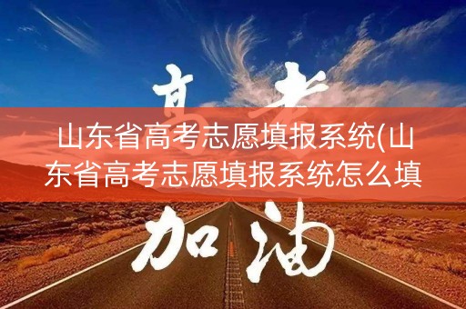 山东省高考志愿填报系统(山东省高考志愿填报系统怎么填) 山东省高考志愿填报系统(山东省高考志愿填报系统怎么填)
