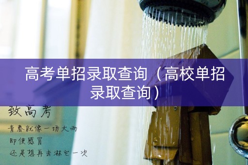 高考单招录取查询（高校单招录取查询）