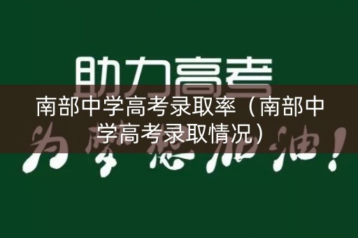 南部中学高考录取率（南部中学高考录取情况）