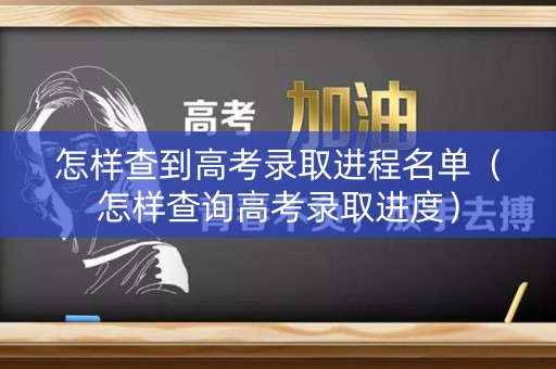 怎样查到高考录取进程名单（怎样查询高考录取进度）