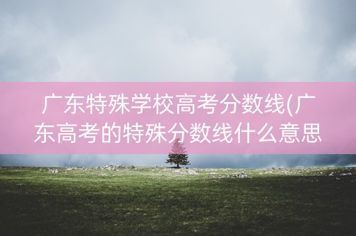 广东特殊学校高考分数线(广东高考的特殊分数线什么意思) 广东特殊学校高考分数线(广东高考的特殊分数线什么意思)