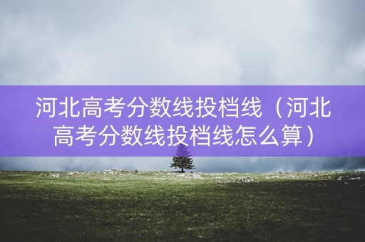 河北高考分数线投档线(河北高考分数线投档线怎么算) 河北高考分数线投档线(河北高考分数线投档线怎么算)