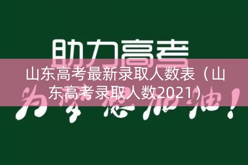 山东高考最新录取人数表（山东高考录取人数2021）