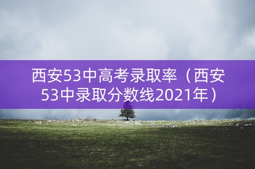 西安53中高考录取率(西安53中录取分数线2021年) 西安53中高考录取率(西安53中录取分数线2021年)