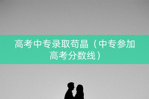 高考中专录取苟晶（中专参加高考分数线）