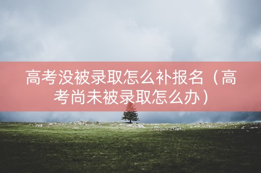 高考没被录取怎么补报名(高考尚未被录取怎么办) 高考没被录取怎么补报名(高考尚未被录取怎么办)