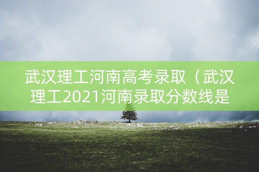 武汉理工河南高考录取(武汉理工2021河南录取分数线是多少) 武汉理工河南高考录取(武汉理工2021河南录取分数线是多少)
