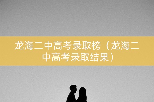 龙海二中高考录取榜（龙海二中高考录取结果）