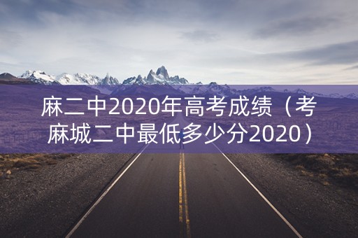 麻二中2020年高考成绩（考麻城二中最低多少分2020）