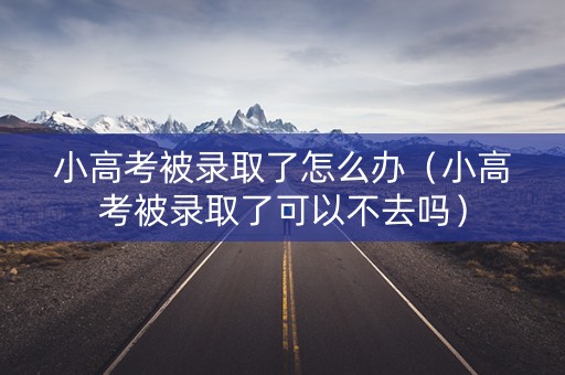 小高考被录取了怎么办（小高考被录取了可以不去吗）