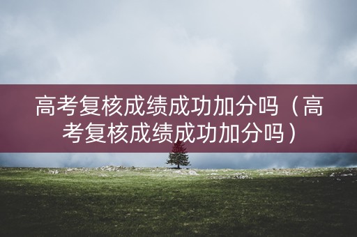 高考复核成绩成功加分吗(高考复核成绩成功加分吗) 高考复核成绩成功加分吗(高考复核成绩成功加分吗)