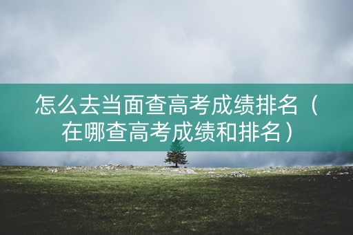 怎么去当面查高考成绩排名(在哪查高考成绩和排名) 怎么去当面查高考成绩排名(在哪查高考成绩和排名)