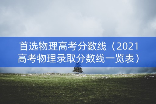 首选物理高考分数线（2021高考物理录取分数线一览表）