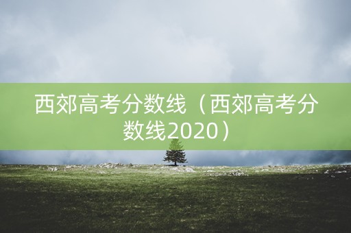 西郊高考分数线（西郊高考分数线2020）