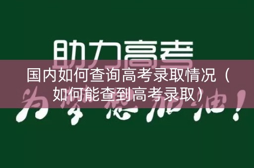 国内如何查询高考录取情况（如何能查到高考录取）