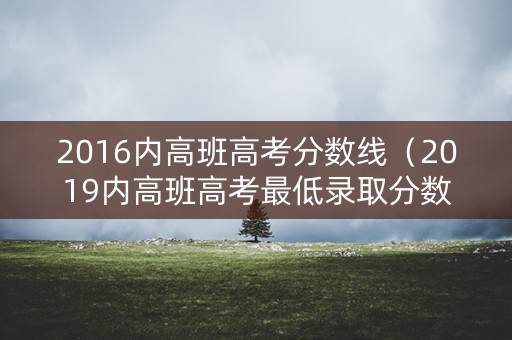 2016内高班高考分数线（2019内高班高考最低录取分数线）
