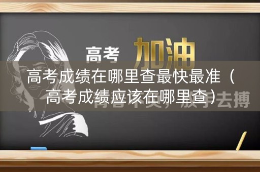 高考成绩在哪里查最快最准（高考成绩应该在哪里查）