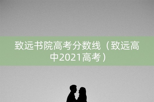 致远书院高考分数线（致远高中2021高考）