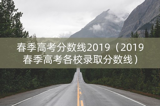 春季高考分数线2019（2019春季高考各校录取分数线）