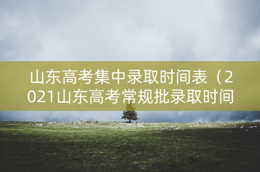 山东高考集中录取时间表（2021山东高考常规批录取时间）