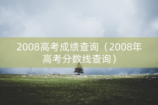 2008高考成绩查询（2008年高考分数线查询）