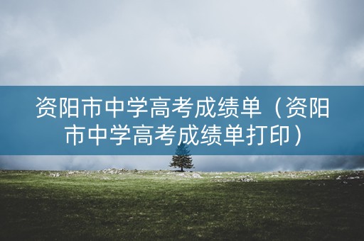 资阳市中学高考成绩单(资阳市中学高考成绩单打印) 资阳市中学高考成绩单(资阳市中学高考成绩单打印)