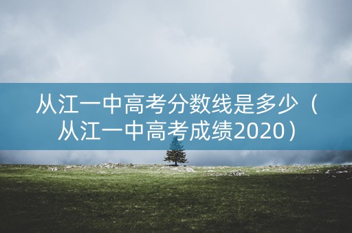 从江一中高考分数线是多少（从江一中高考成绩2020）
