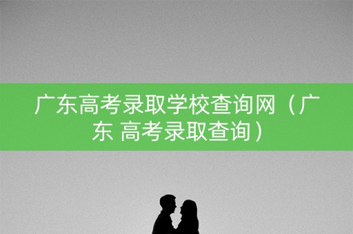 广东高考录取学校查询网（广东 高考录取查询）