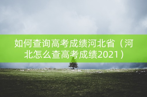 如何查询高考成绩河北省(河北怎么查高考成绩2021) 如何查询高考成绩河北省(河北怎么查高考成绩2021)