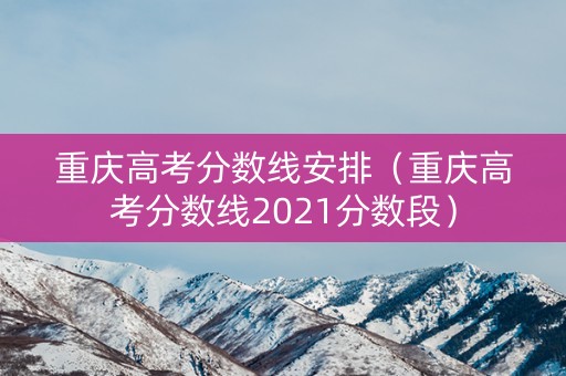 重庆高考分数线安排（重庆高考分数线2021分数段）
