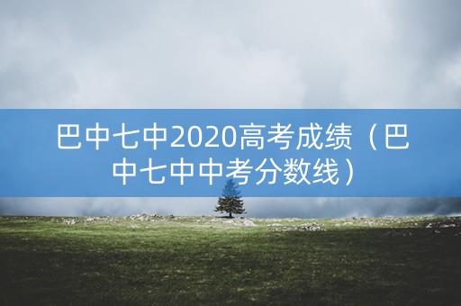 巴中七中2020高考成绩（巴中七中中考分数线）