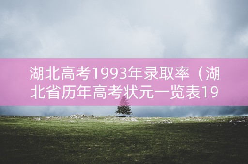 湖北高考1993年录取率（湖北省历年高考状元一览表1993年）