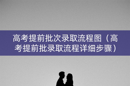 高考提前批次录取流程图（高考提前批录取流程详细步骤）