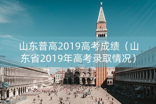山东普高2019高考成绩（山东省2019年高考录取情况）
