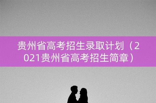 贵州省高考招生录取计划（2021贵州省高考招生简章）