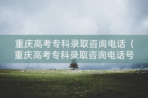 重庆高考专科录取咨询电话（重庆高考专科录取咨询电话号码）