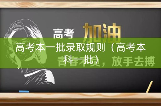 高考本一批录取规则（高考本科一批）