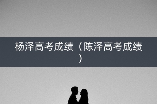 杨泽高考成绩（陈泽高考成绩）